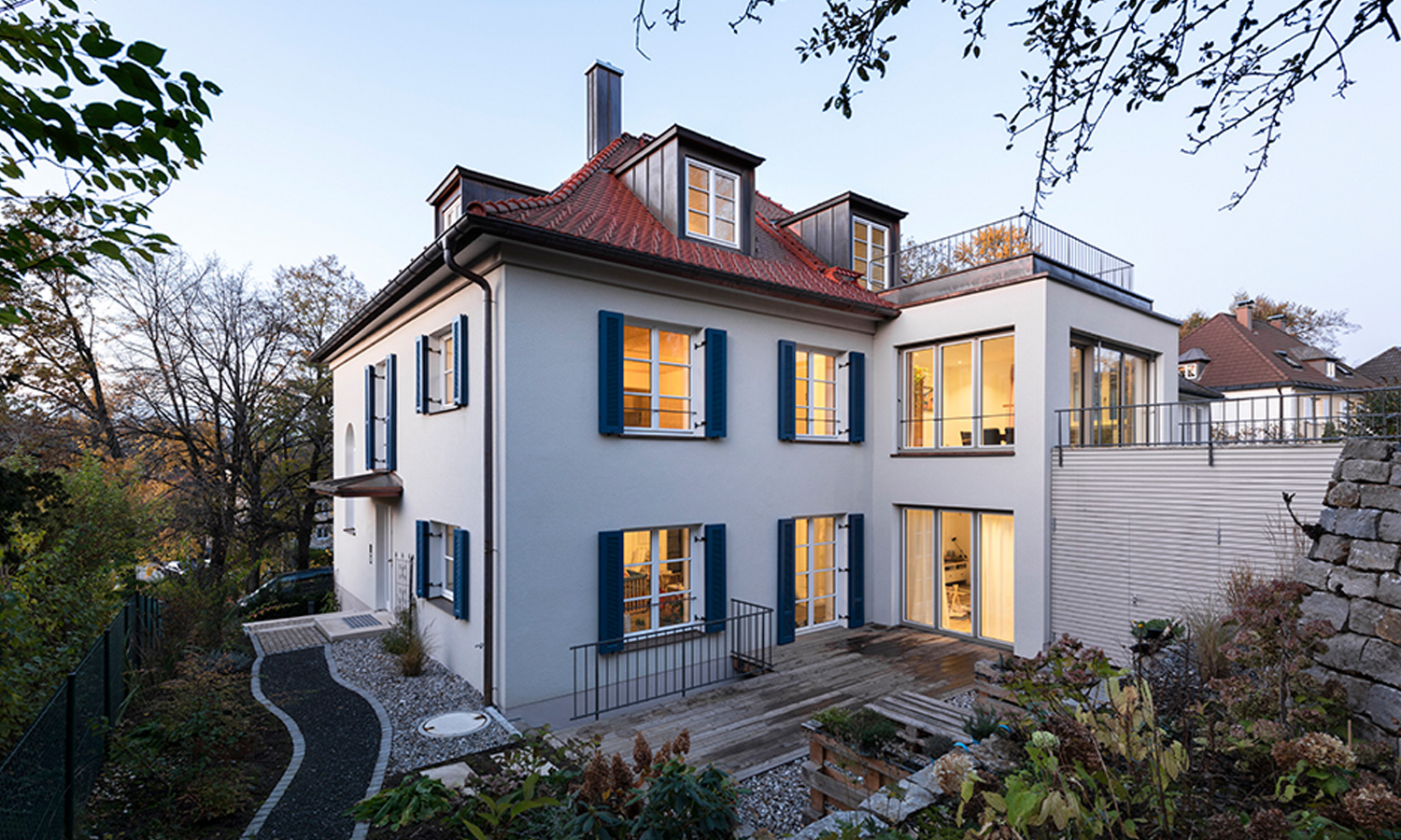 Haus Lessingstraße, Kempten, Abends